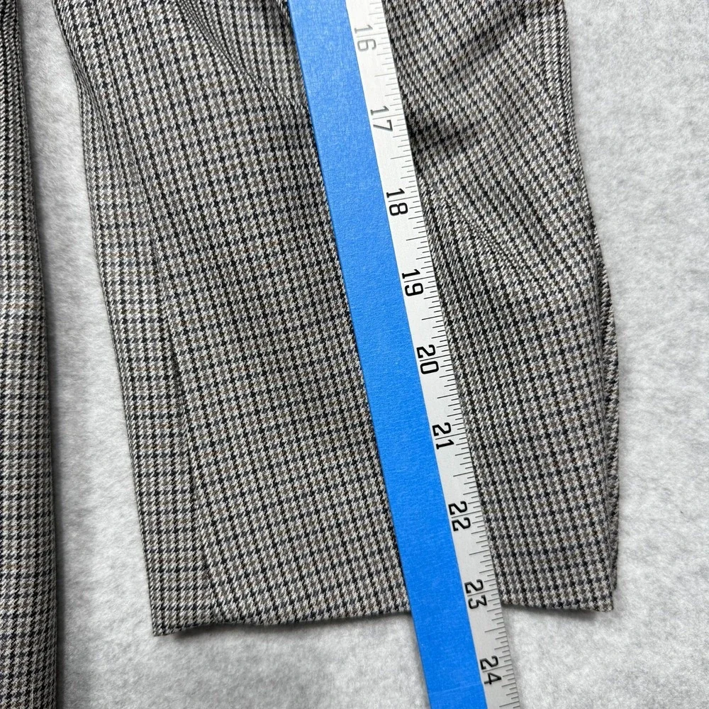 Nautica Blazer Jacket Mens 40S Brown Houndstooth Plaid Wool Sport Coat 2-Button